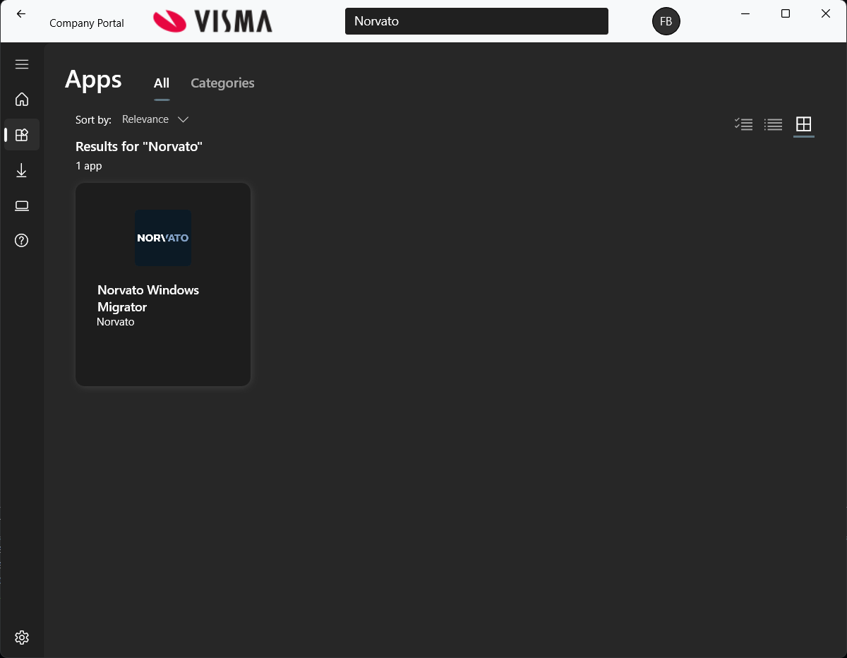 Company Portal Interface