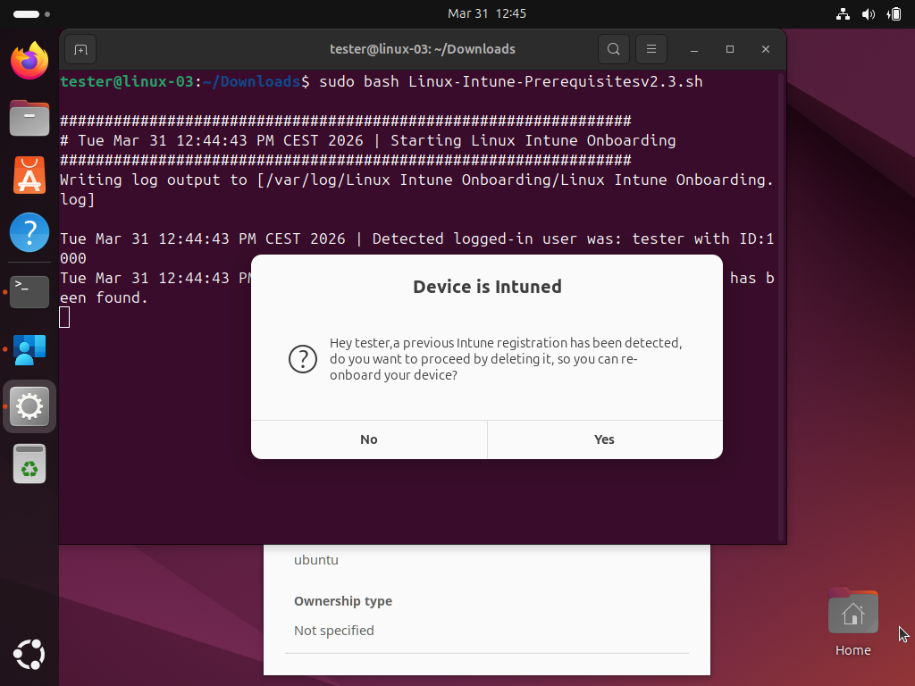 Device already Intuned warning
